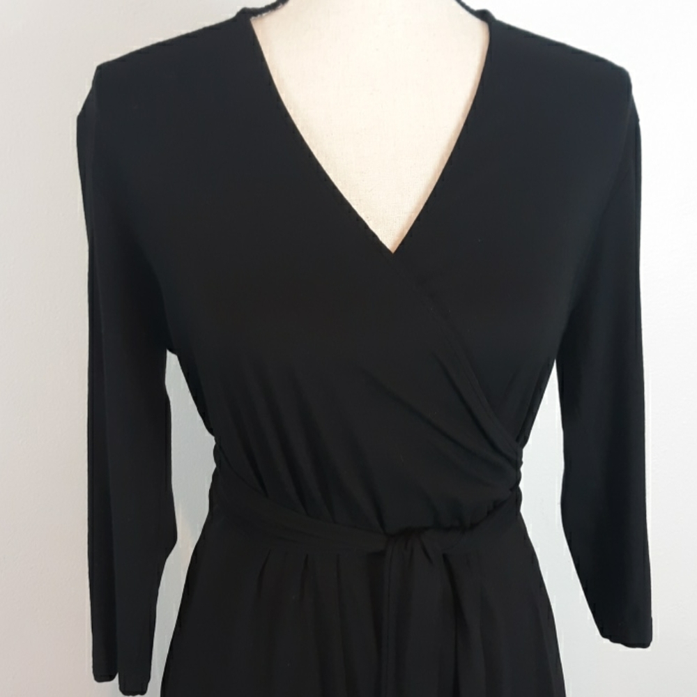 Kenneth Cole Faux Black Wrap Dress